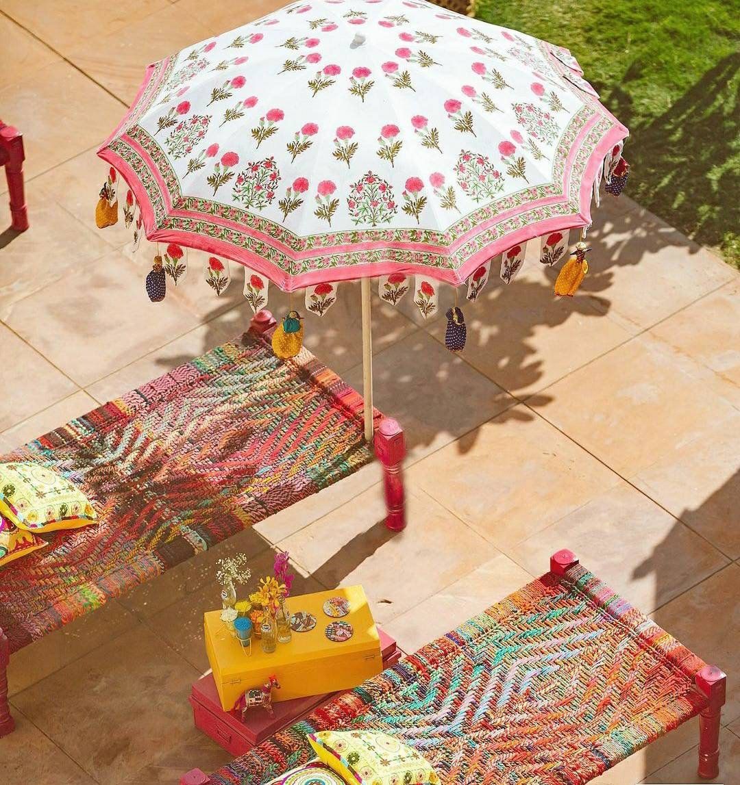 White Garden Parasol