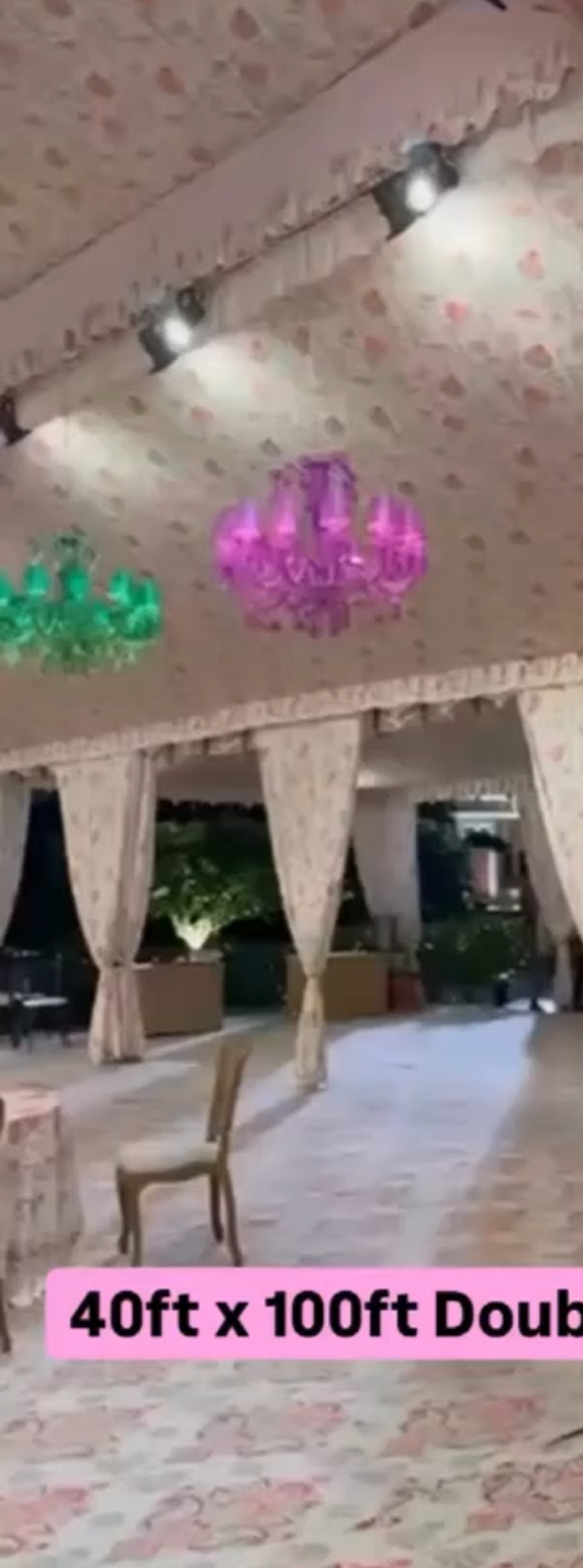 Large Illuminated Wedding Marquee Tent at Night
